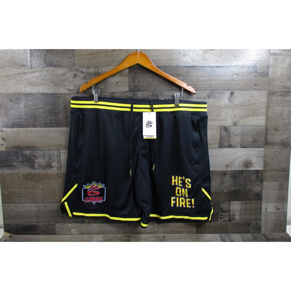 Under Armour Steph Curry Shorts Mens 3XL Black Mesh NBA Jam Basketball NEW